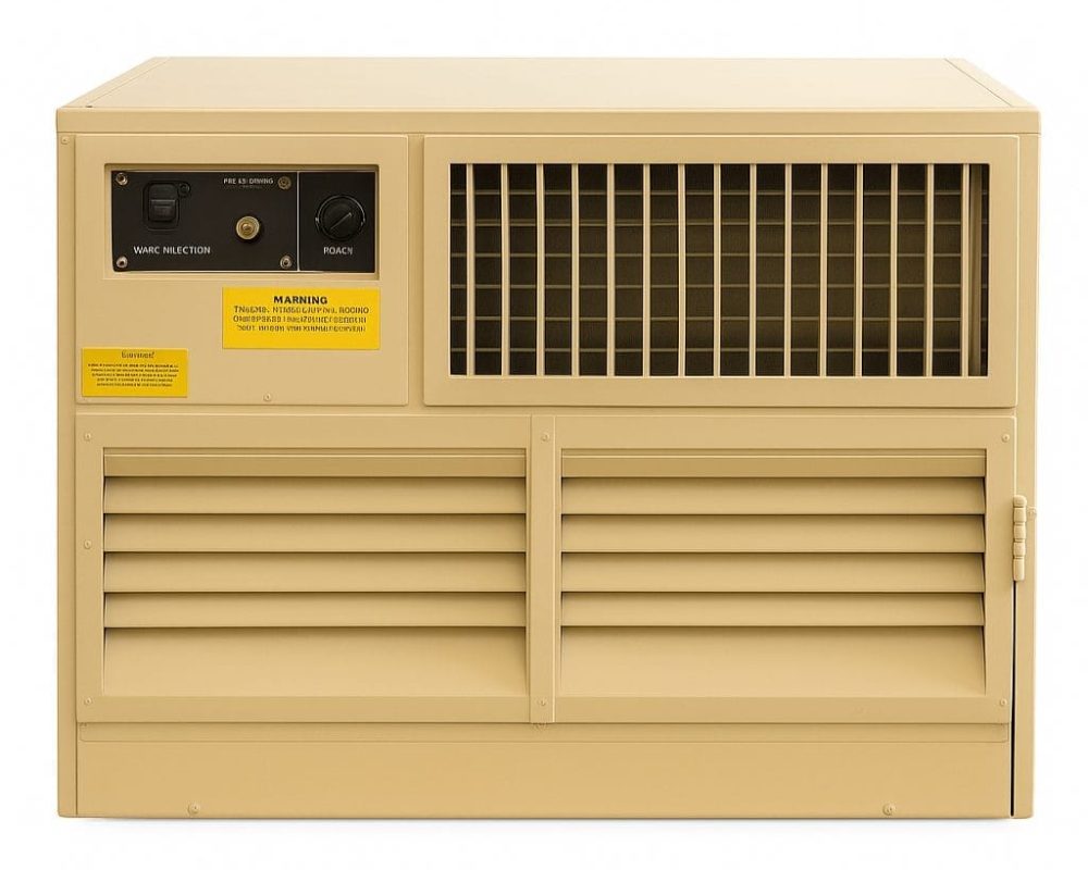 Beige Air Conditioner on White Backdrop